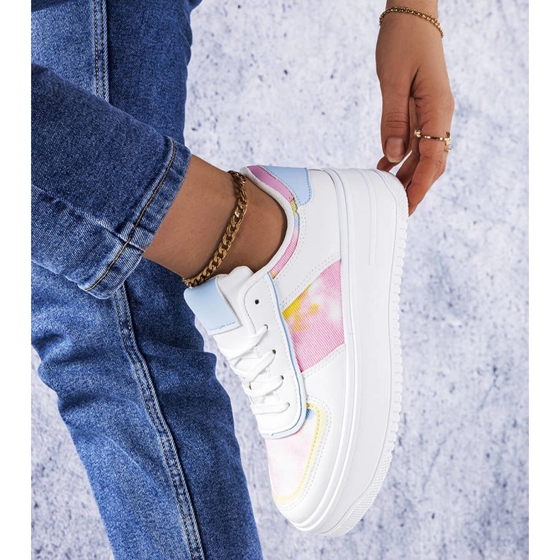 White and blue platform shoes from Heloise 1