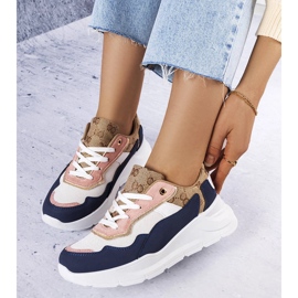 Navy blue sneakers with gold inserts from Lebrun white 1 Navy blue sneakers with gold inserts from Lebrun white 1