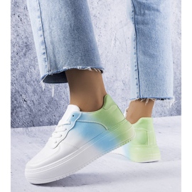 PA1 White and green platform sneakers from Lance blue 1