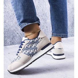 Gray and blue sneakers with an Arcouet print 1