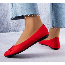 Red ballerinas with a Chandonnet bow 1