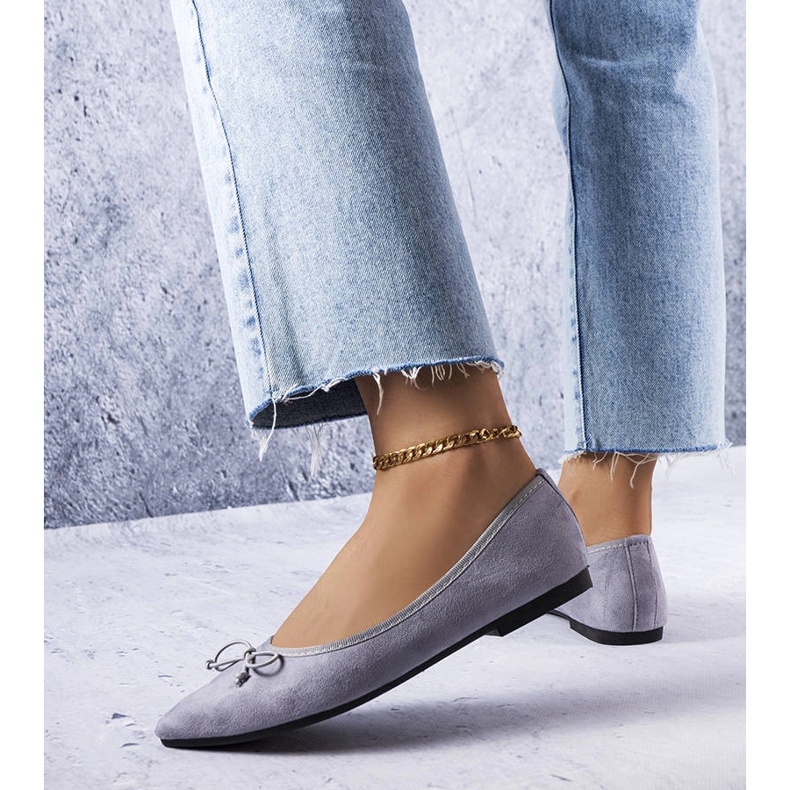 Gray pointed-toe ballerinas from Latour grey 1