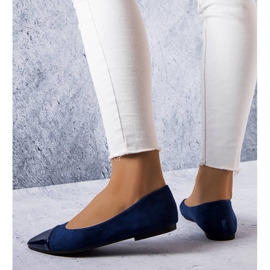 Navy patent patent flats from Thibault blue 1