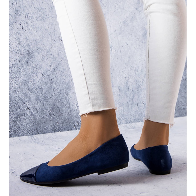 Navy patent patent flats from Thibault blue 1