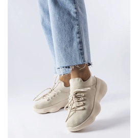 Lavallée beige fabric sneakers 1