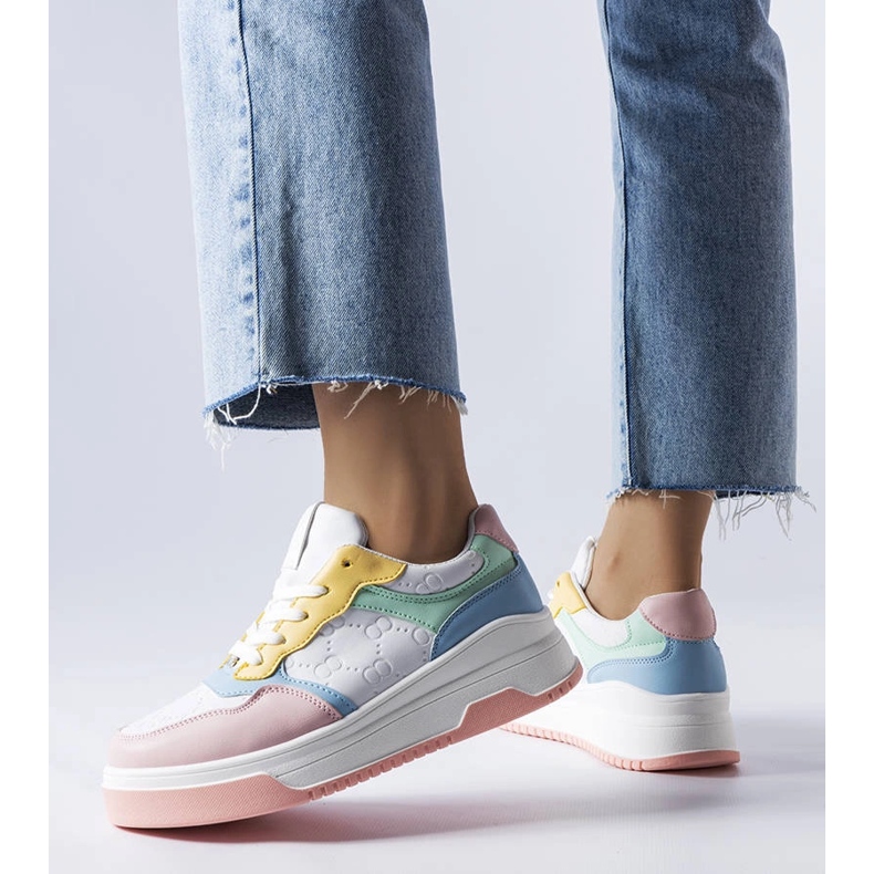 Pink sneakers decorated with Paré embossing 1