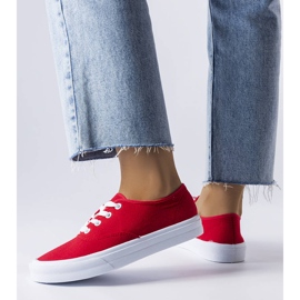 Fantina red fabric sneakers 1