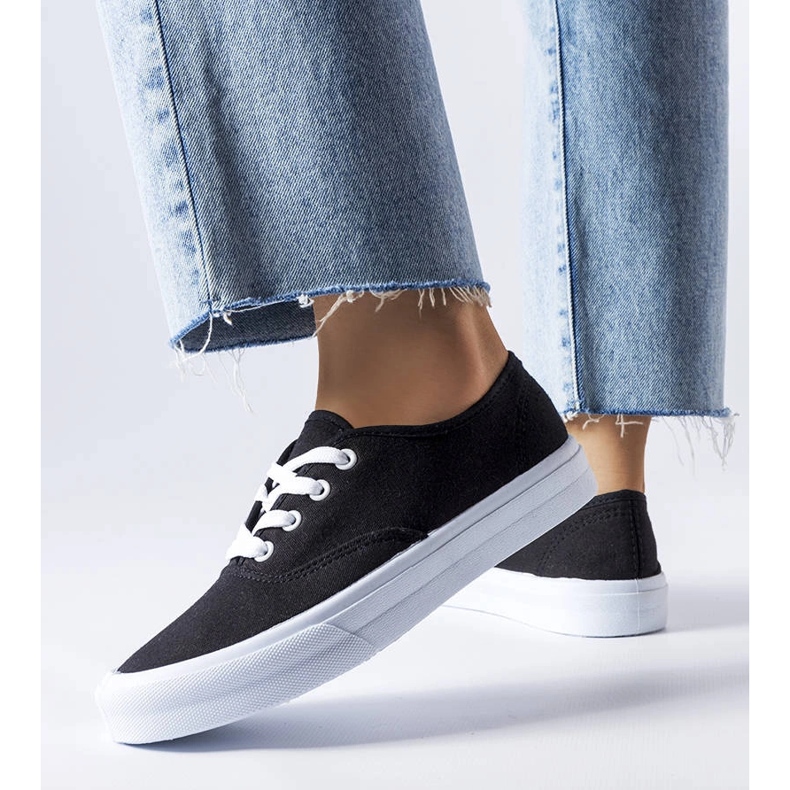 Black textile sneakers from Fantina 1