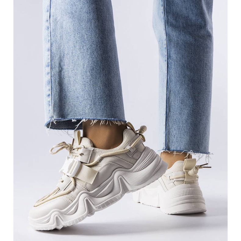 Beige spectacular sneakers from Desforges 1