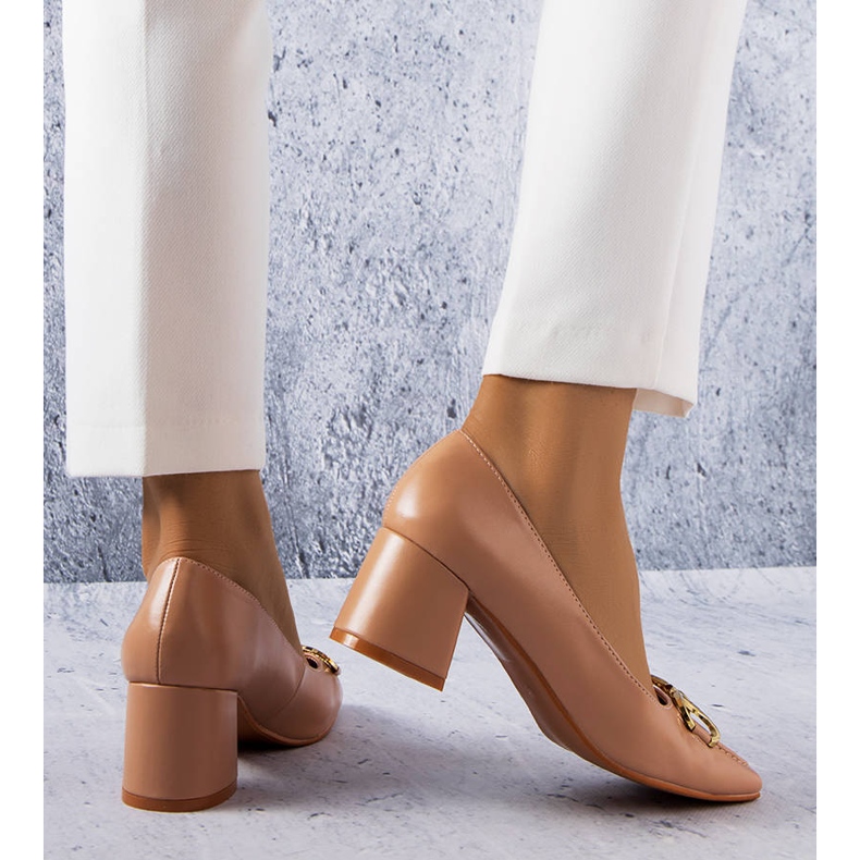 BM Beige square toe pumps from Neufville 1