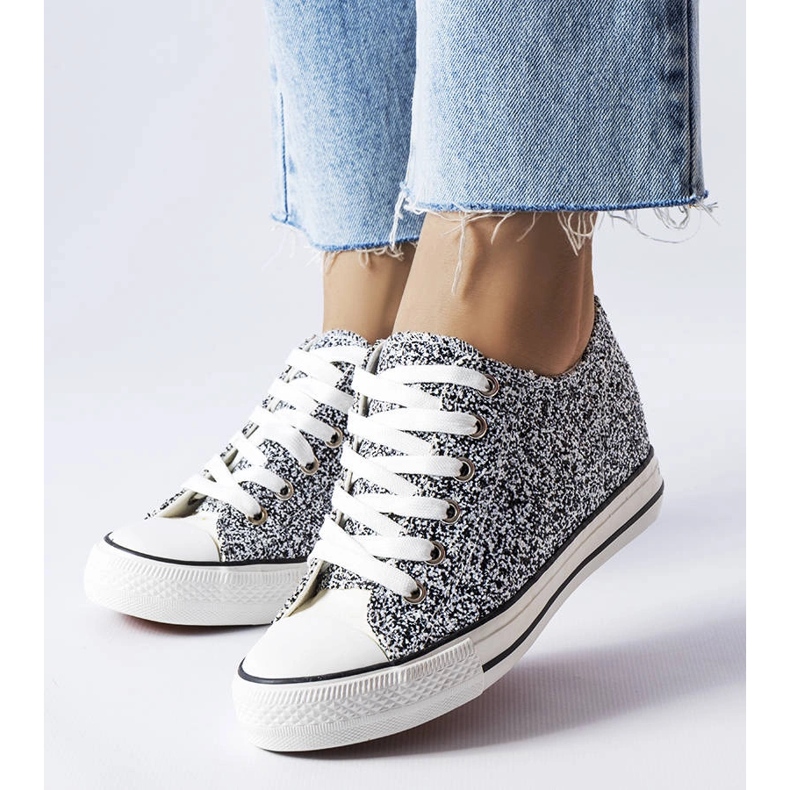 Black low wedge sneakers from Garceau white 1