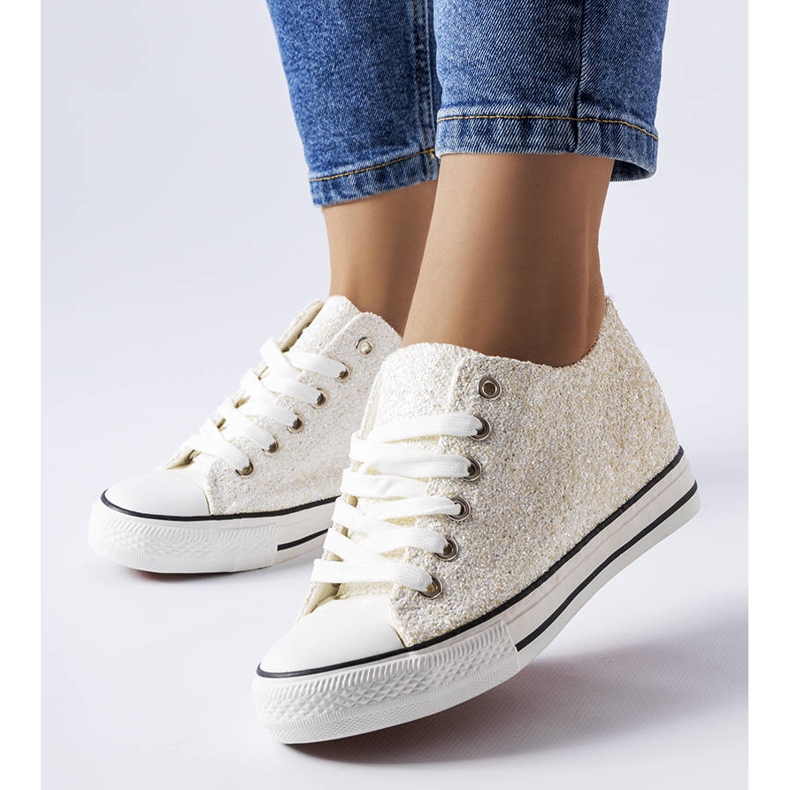 BM White low wedge sneakers from Garceau 1