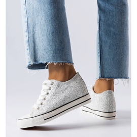 Silver low wedge sneakers from Garceau 1