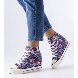 BM Navy blue wedge sneakers from Fouquet 1