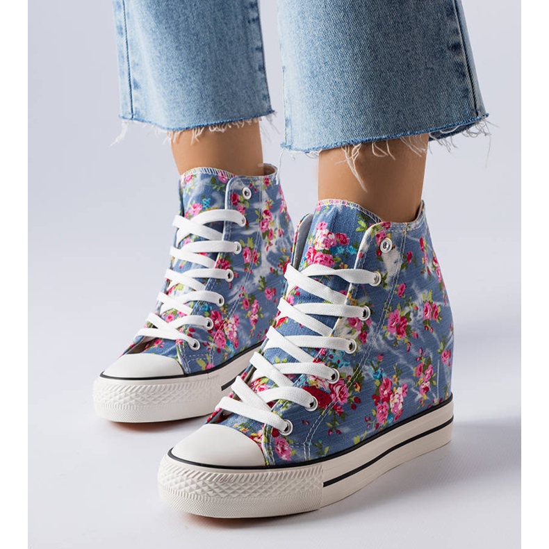 BM Blue floral wedge sneakers from Fouquet 1 BM Blue floral wedge sneakers from Fouquet 1