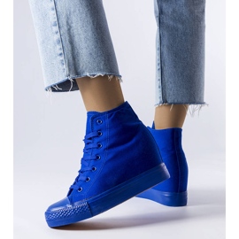 Blue wedge sneaker discount