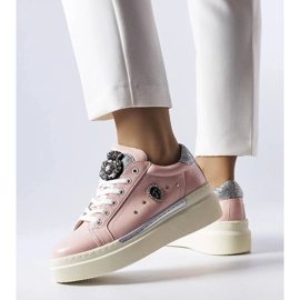 Pink low wedge sneakers from Cuillerier 1