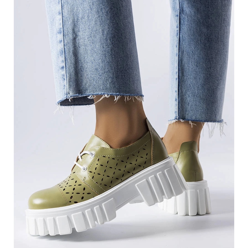 Green openwork massive shoes from Camus 1