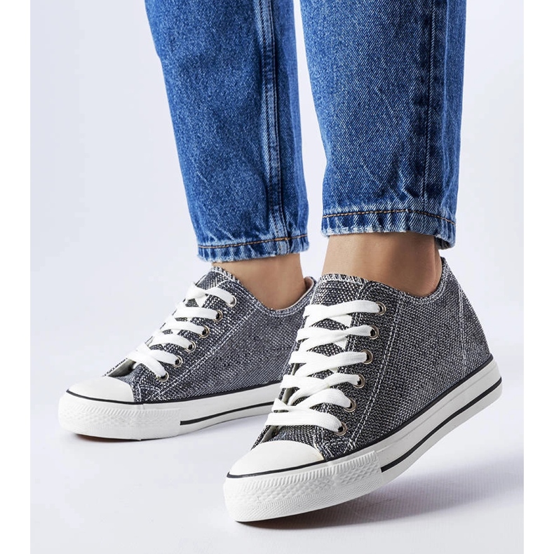 Black brocade wedge sneakers from Crete 1 Black brocade wedge sneakers from Crete 1