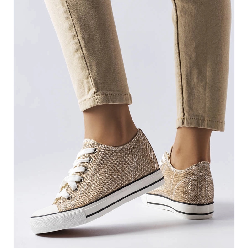 Crete gold glitter wedge sneakers golden 1 Crete gold glitter wedge sneakers golden 1