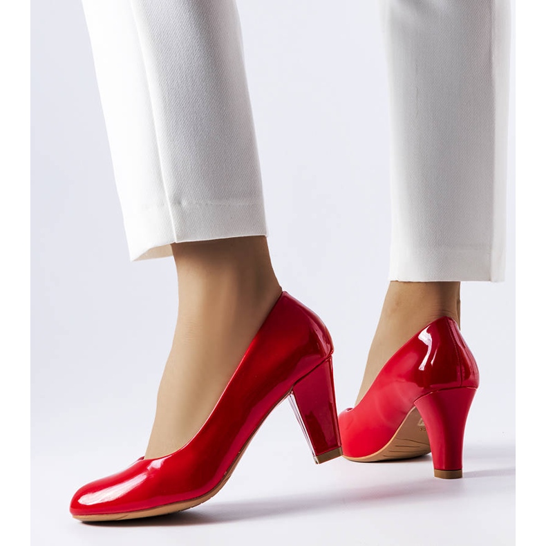 Red patent pumps from Burkett 1