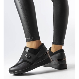 Evento Black slip-on wedge sneakers from Skips 1