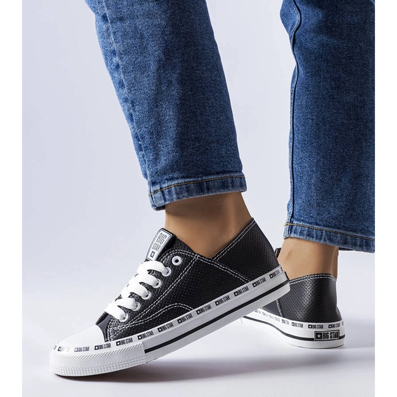 Black openwork sneakers Big Star FF274023 1 Black openwork sneakers Big Star FF274023 1