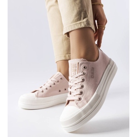 Pink platform sneakers from Big Star LL274970 white 1