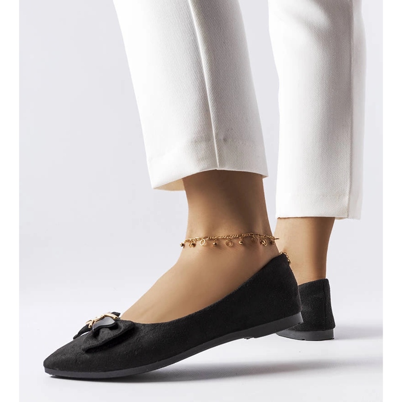 Jetté black pointed toe ballerinas 1