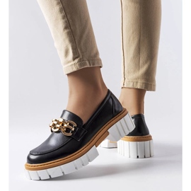 Black chunky sole loafers from Casgrain 1