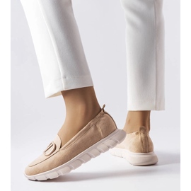 Vinceza Beige slip-on sneakers from Vincez 1