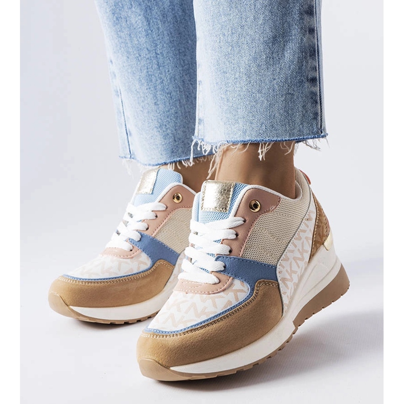 Beige and blue sneakers from Mireault 1