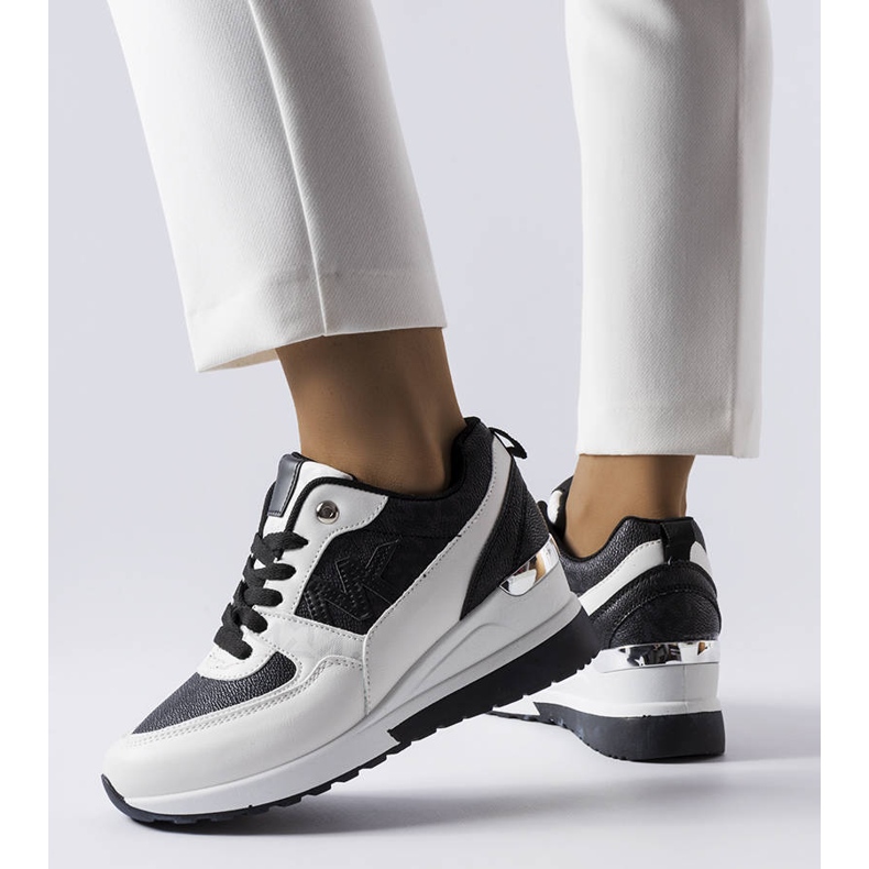 BM Black and white wedge sneakers from Gaetane 1