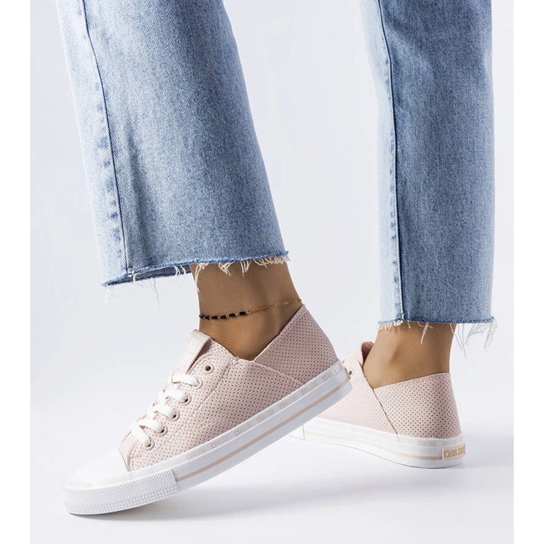 Beige openwork sneakers Big Star LL274015 1