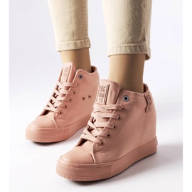 Pink Big Star LL274036 wedge sneakers 1