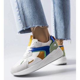 White sneakers made of mixed materials from Riel 1