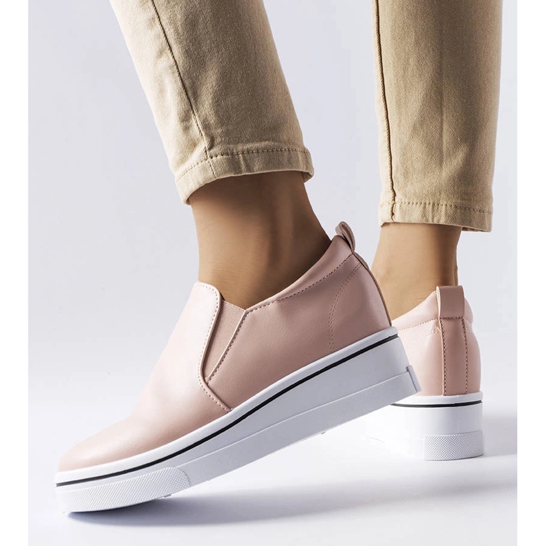 Pink slip-on wedge sneakers from Francoeur 1