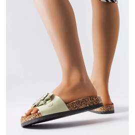 Green slides with cork soles from Roy 1