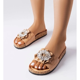 Brown slides with cork soles from Roy 1