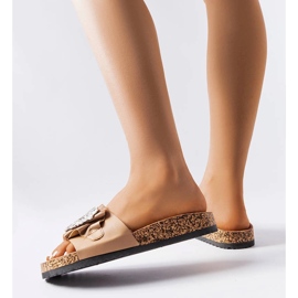 Brown slides with cork soles from Roy 2