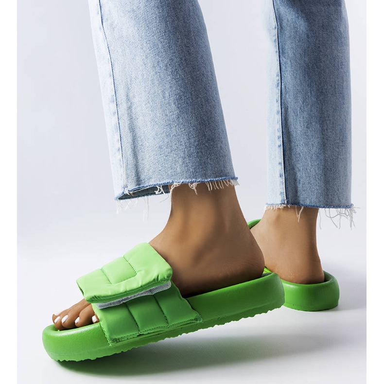 BM Green Velcro slippers from Aleron 1