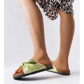 Green slippers with a bow from Duplanty 1 Green slippers with a bow from Duplanty 1