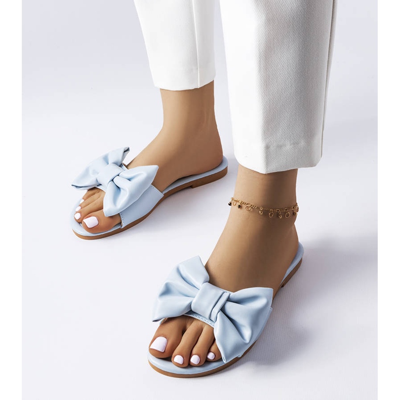BM Blue elegant sandals with a bow from Garnier 1