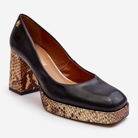 Fashionable Leather Pumps Laura Messi 2599 Black 1