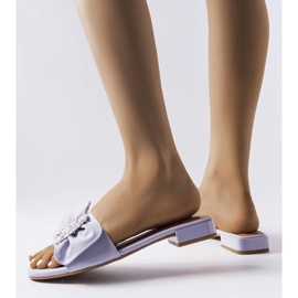 Purple elegant slippers with rhinestones from Fifi violet 1