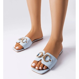 Blue elegant slides with chain from Corbin 1