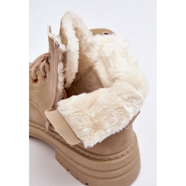 Women's Fur-lined Trappers Beige Fenan 2