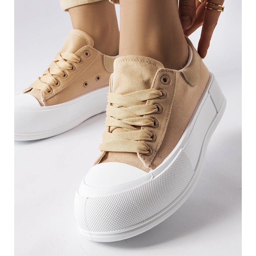 Tan platform best sale sneakers