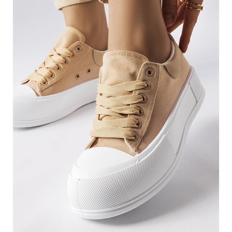 Beige platform sneakers from Josseaume 1