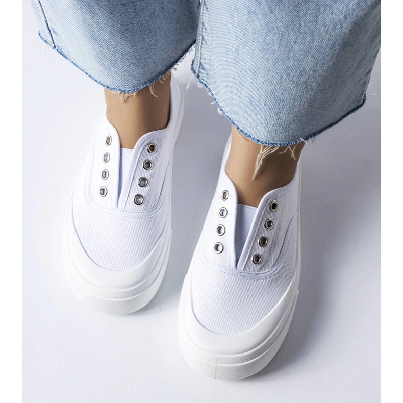 White slip-on sneakers from Rabican 1